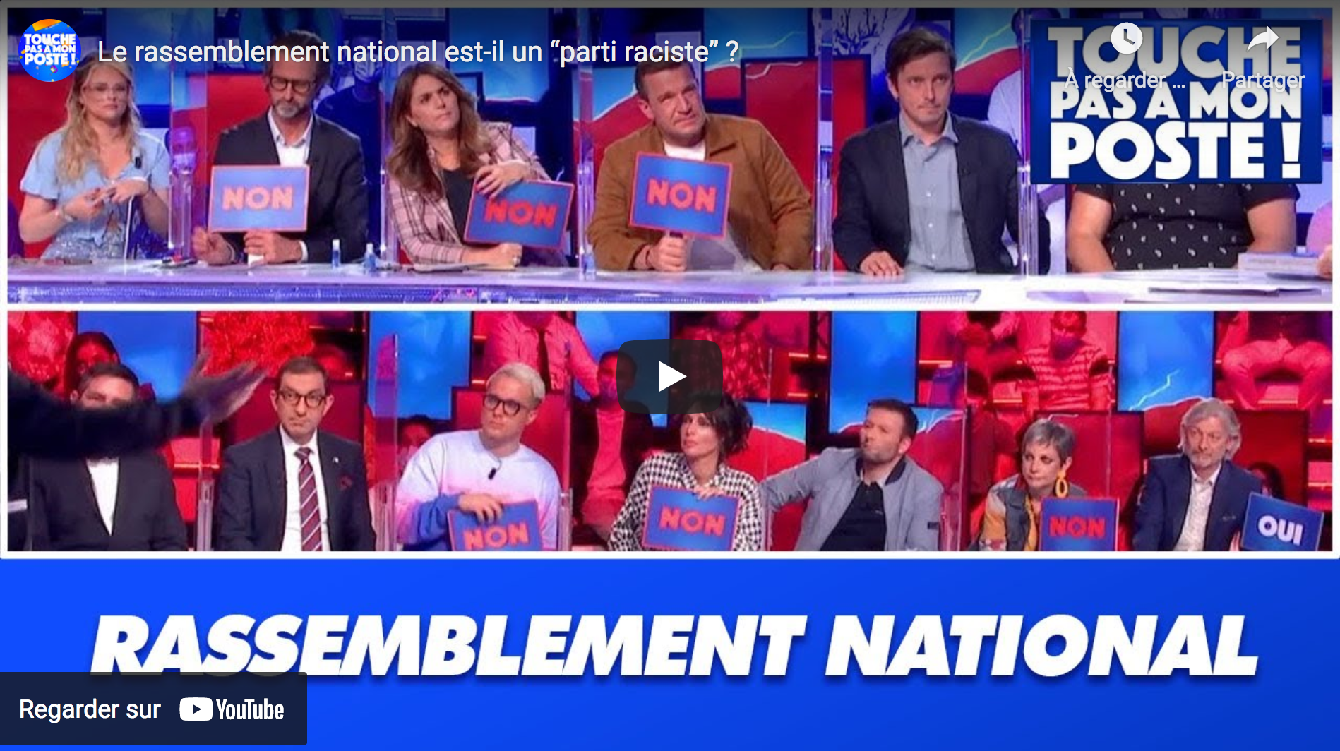 Le Rassemblement national est-il un “parti raciste” ? Débat dans “Touche pas à mon poste” (VIDÉO)