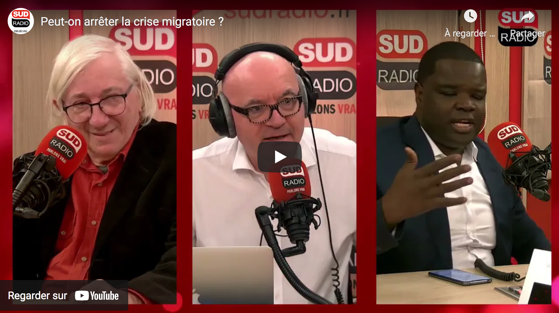 Débat sur Sud Radio : Peut-on arrêter l’invasion migratoire et la colonisation de notre pays par des immigrés africains ? (avec Jean-Paul Gourevitch et Camille Bounama Sylla)