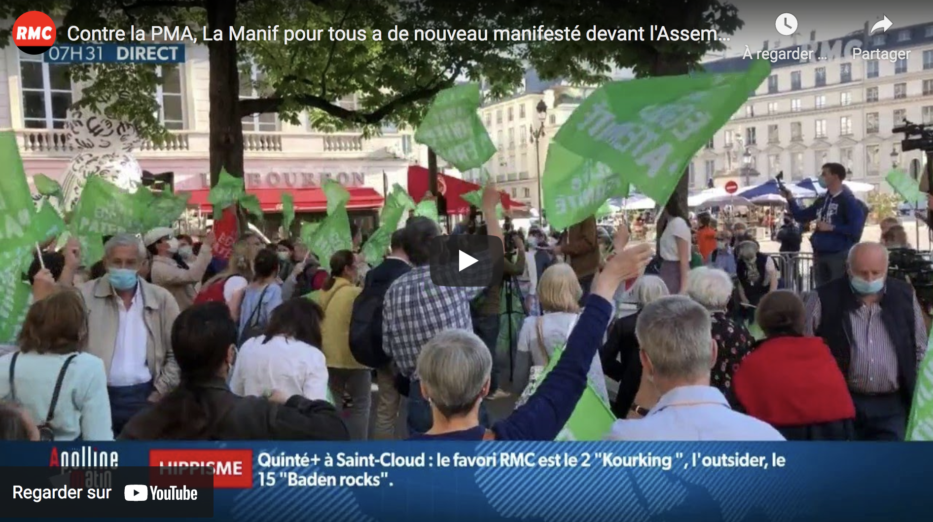 Contre la PMA sans père, La Manif pour tous a de nouveau manifesté devant l’Assemblée nationale (VIDÉO)