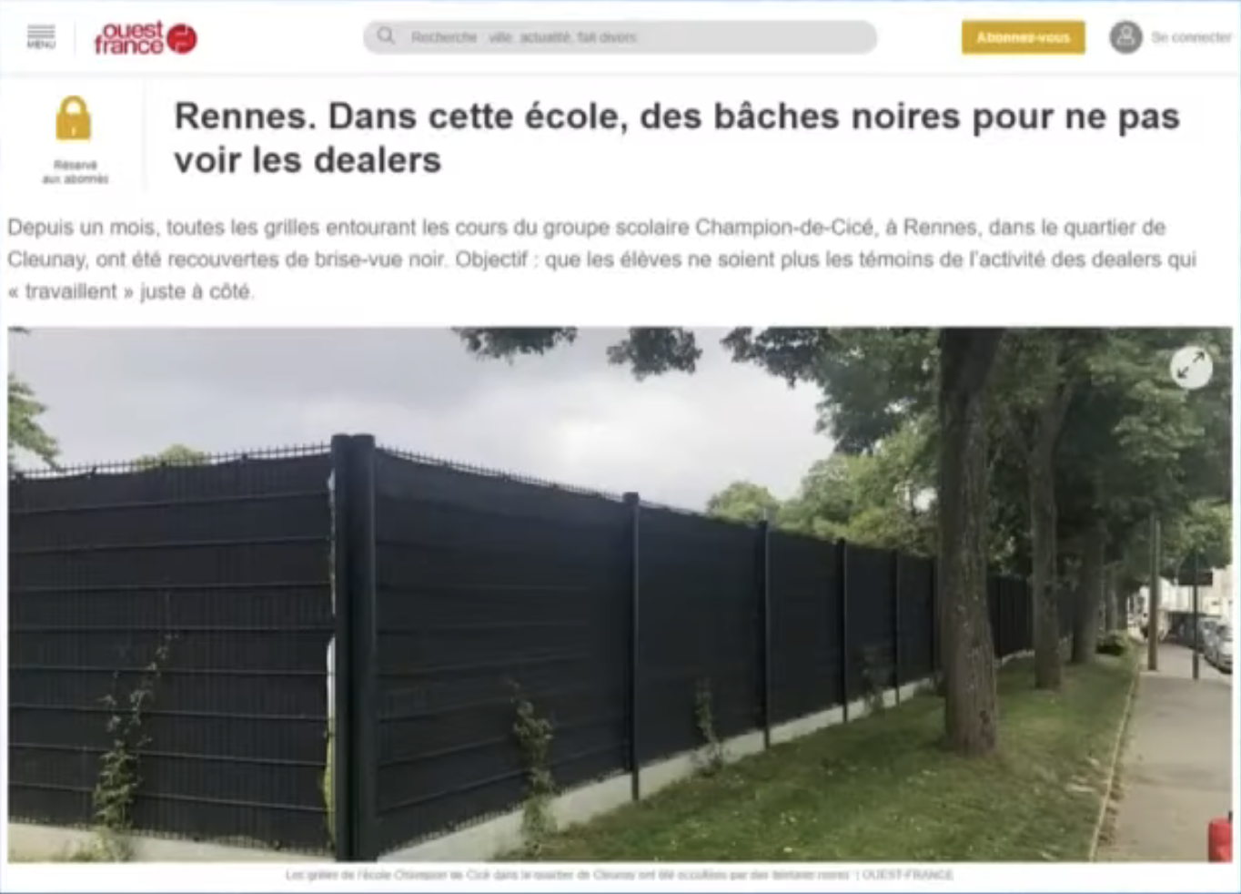 Surréaliste : À Rennes, ce ne sont pas les dealers qui se cachent mais les écoles… (VIDÉO)