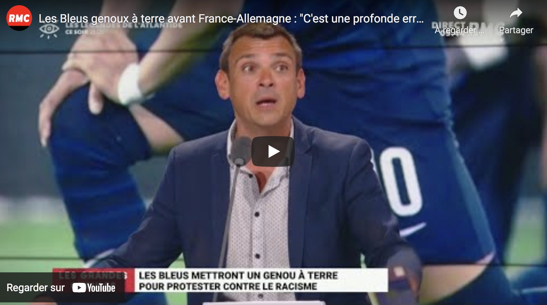 Les Bleus genoux à terre avant France-Allemagne : “C’est une profonde erreur” (Benjamin Cauchy)