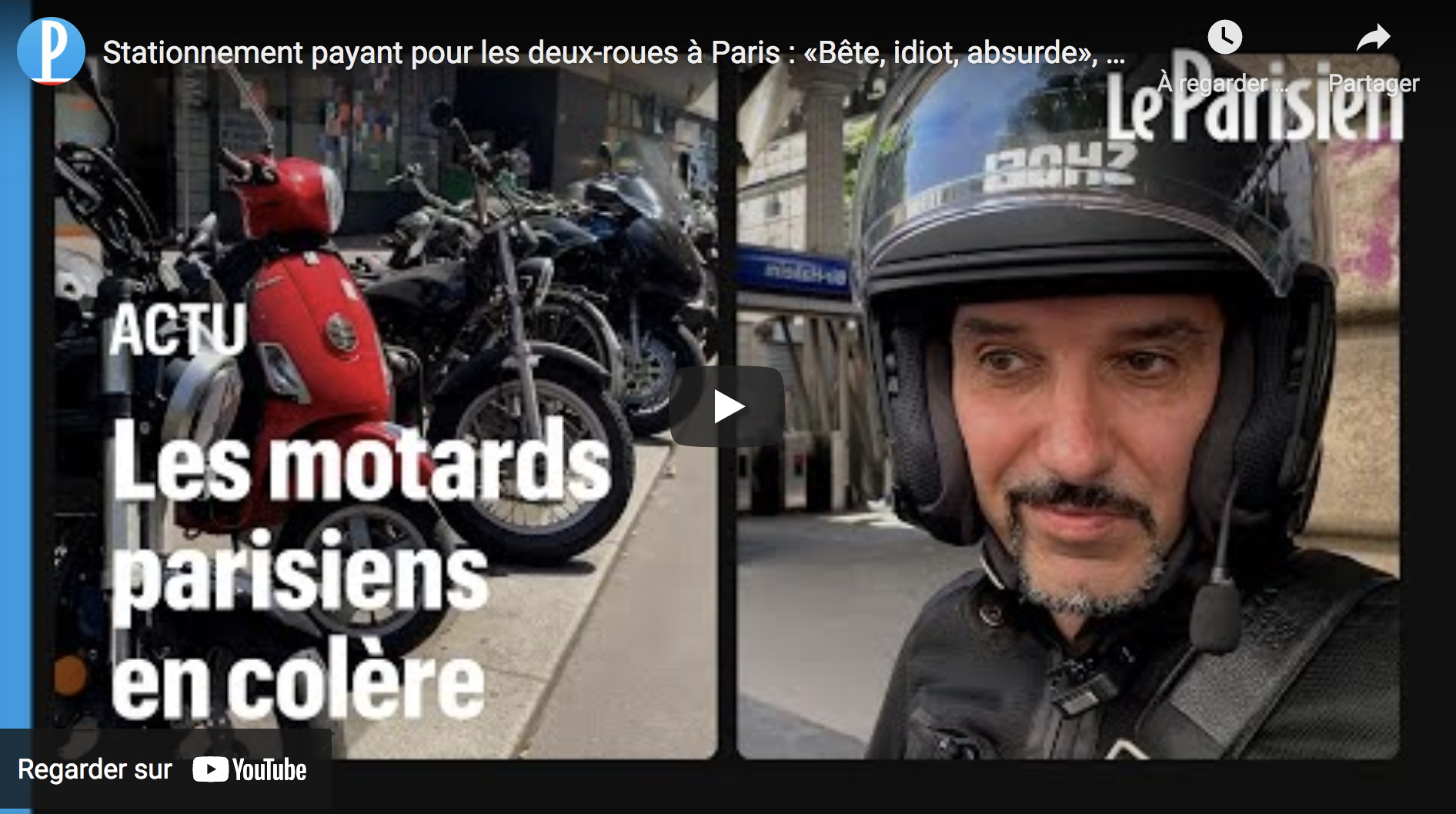 Stationnement payant pour les deux-roues à Paris : « Bête, idiot, absurde », selon des motards (VIDÉO)