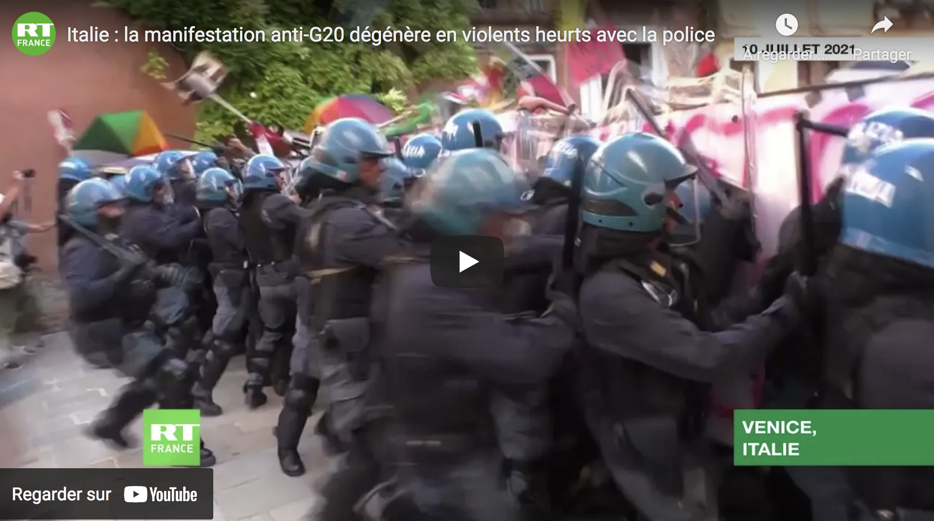 Italie : la manifestation anti-G20 dégénère en violents heurts avec la police (VIDÉO)