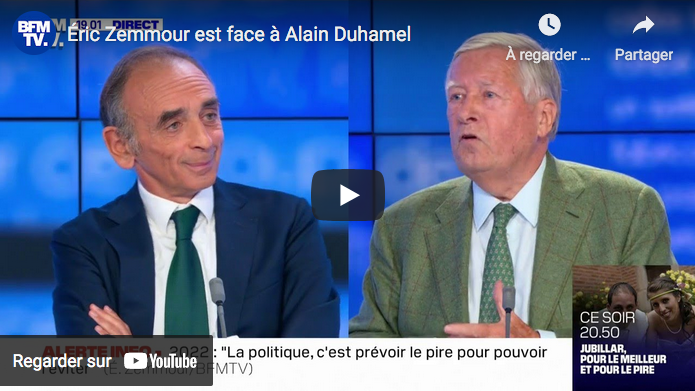 Éric Zemmour VS Alain Duhamel (DÉBAT)