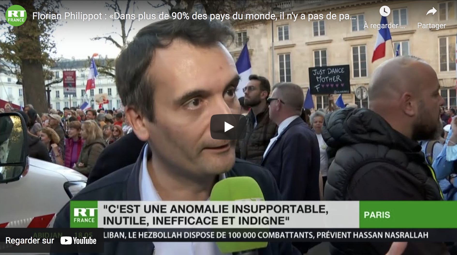 Florian Philippot : « Dans plus de 90% des pays du monde, il n’y a pas de pass sanitaire » (VIDÉO)