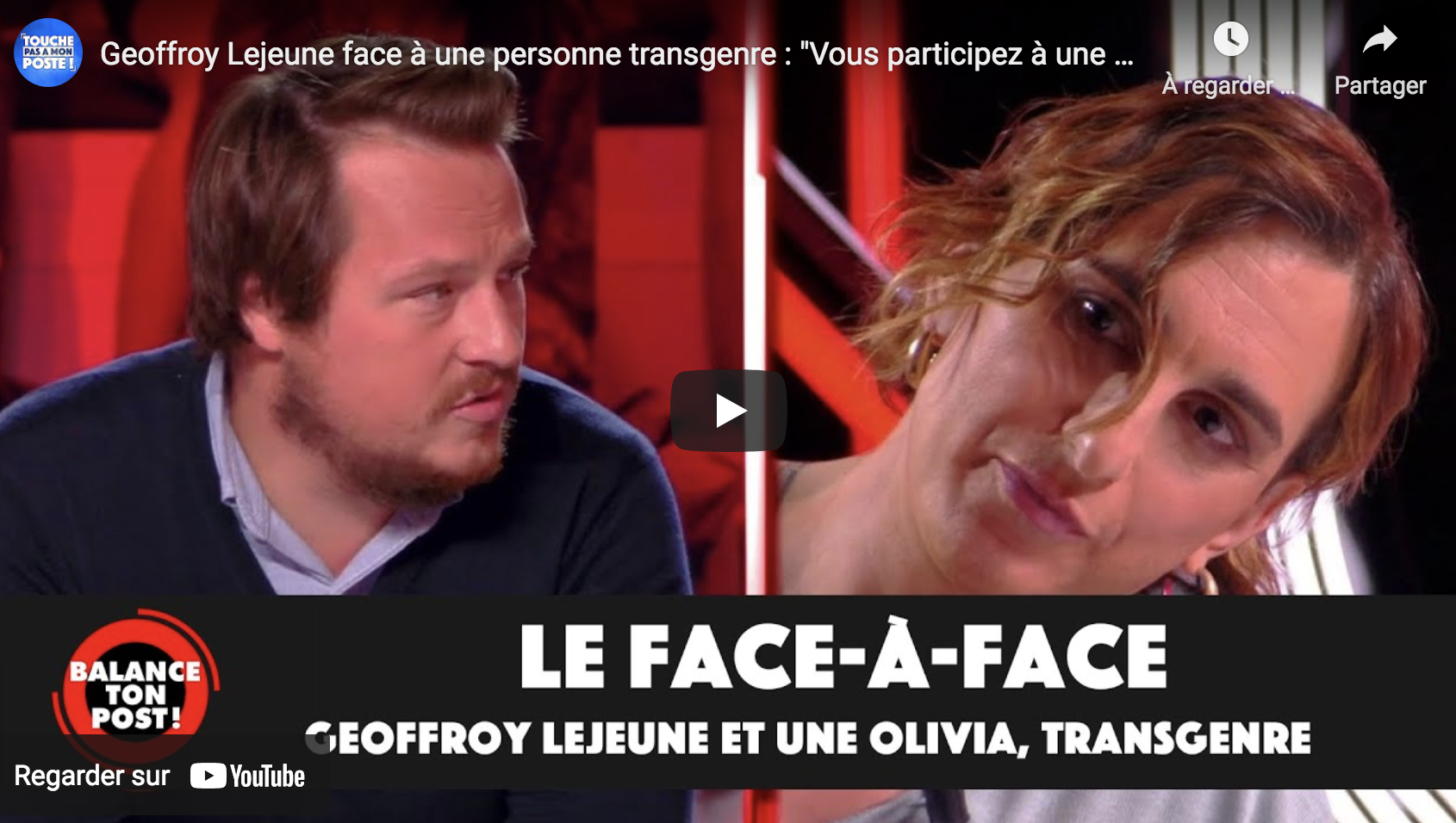 Geoffroy Lejeune face à une personne transgenre : “Vous participez à une propagande médiatique” (VIDÉO)
