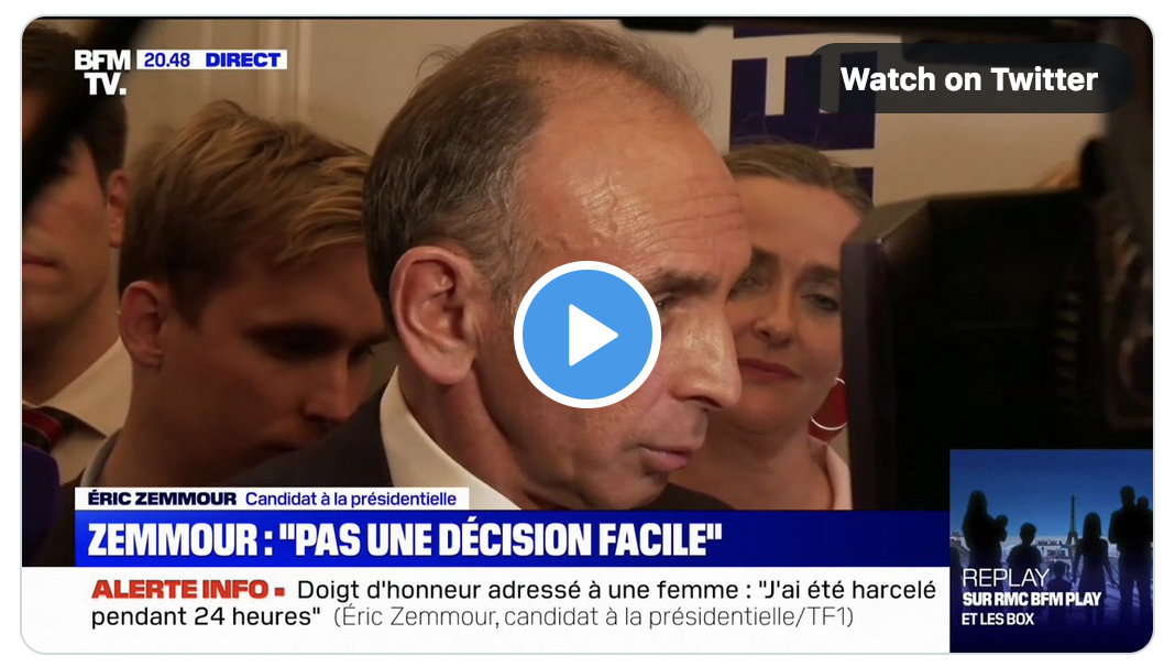 Un cadre LaREM : Éric Zemmour probablement sous-estimé dans les sondages, une appli le donne à 18% devant Emmanuel Macron et Marine Le Pen