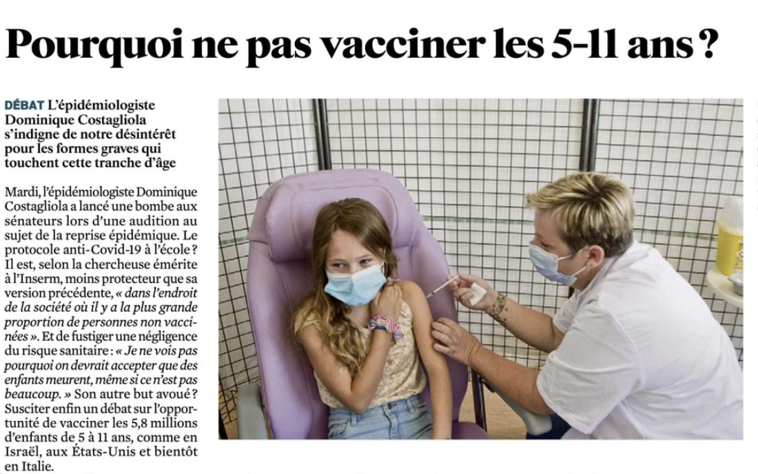 Pourquoi ne pas “vacciner” les 5-11 ans ?