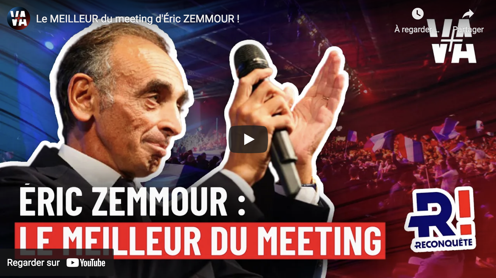 Le meilleur du meeting d’Éric Zemmour (VIDÉO)