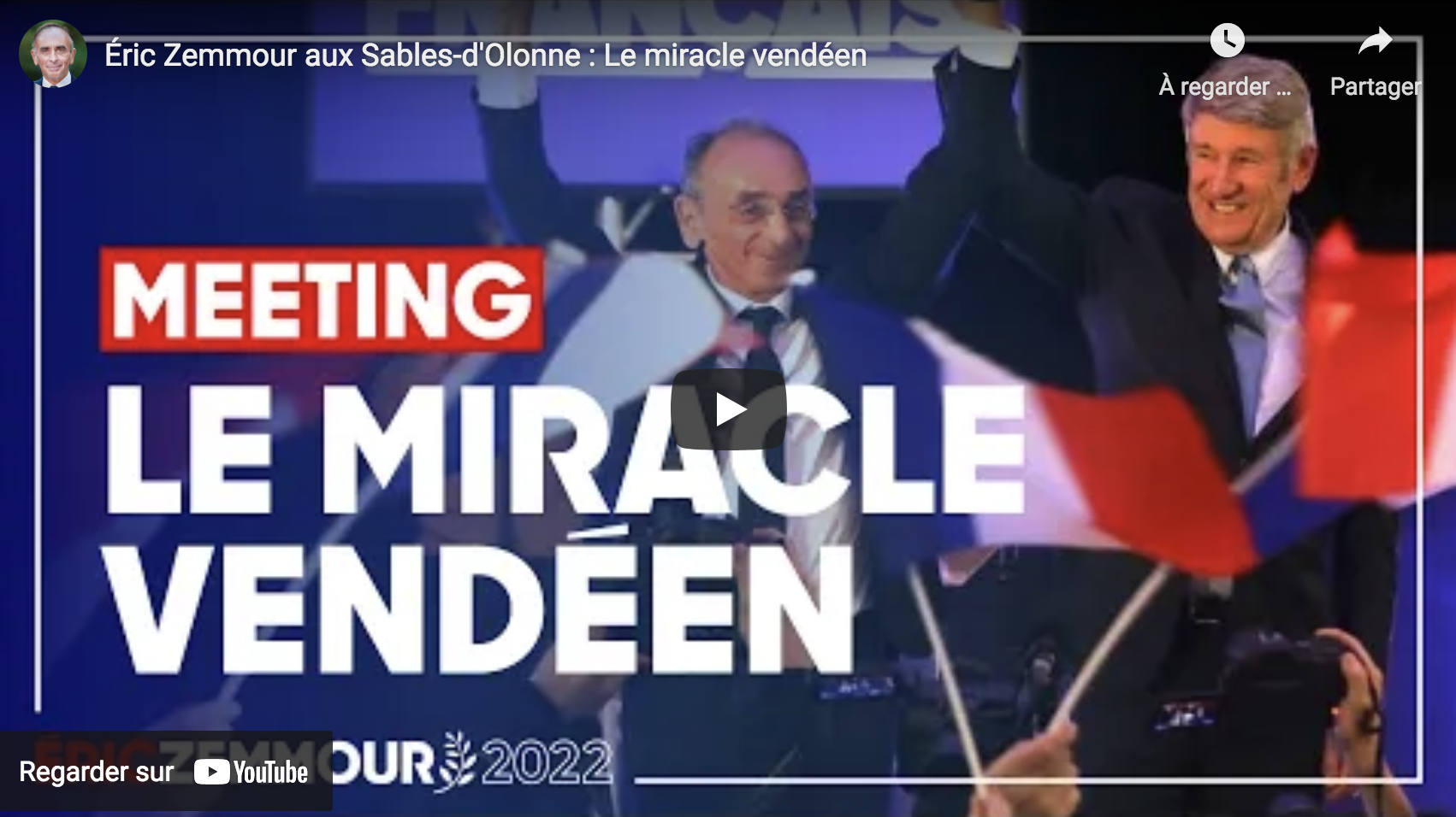 Éric Zemmour aux Sables-d’Olonne : Le miracle vendéen