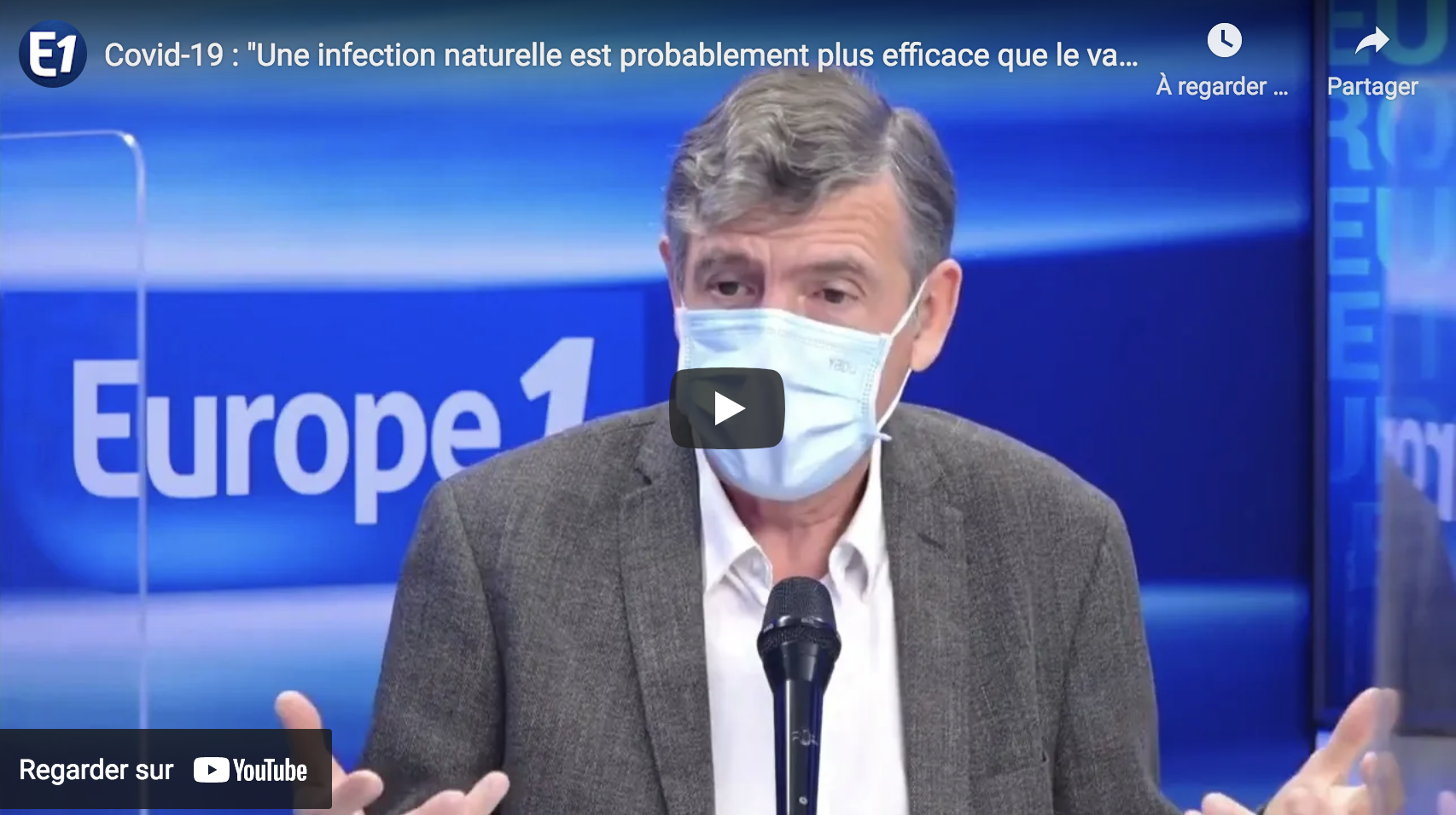 Covid-19 : “Une infection naturelle est probablement plus efficace que le vaccin” estime Éric Caumes (VIDÉO)