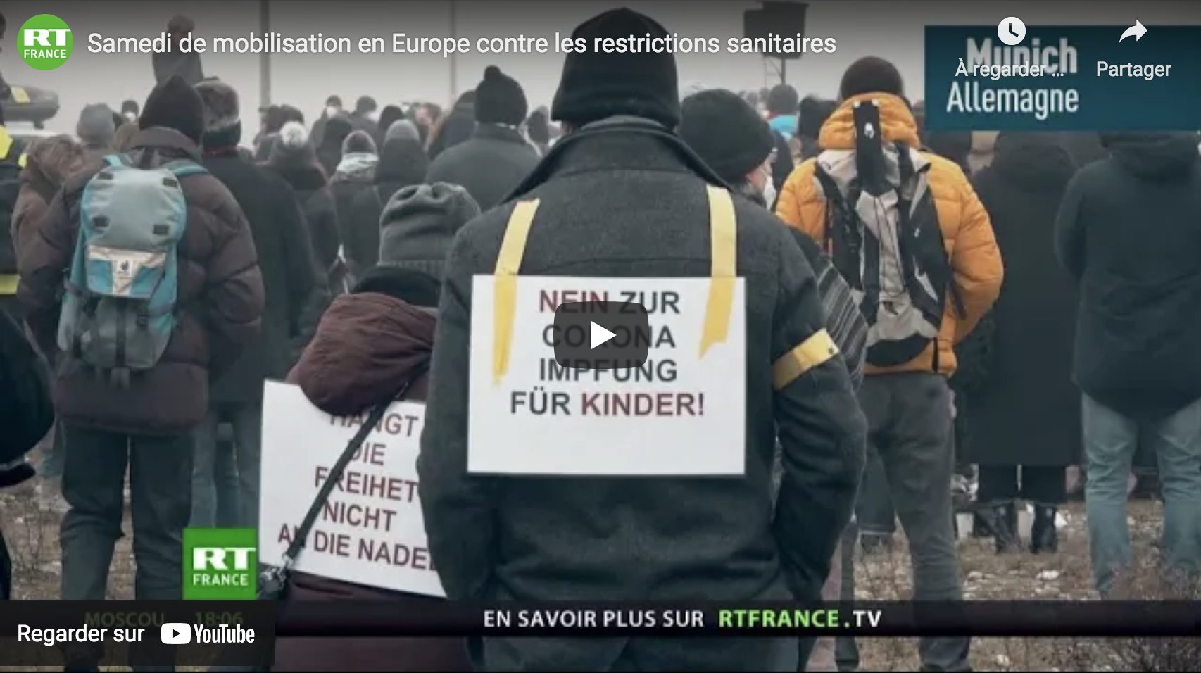 Samedi de mobilisation en Europe contre les restrictions sanitaires