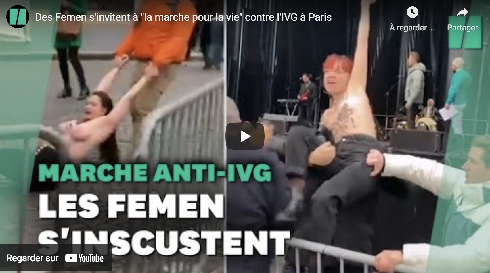 Des Femen tente de perturber la marche pour la vie de dimanche (VIDÉO)