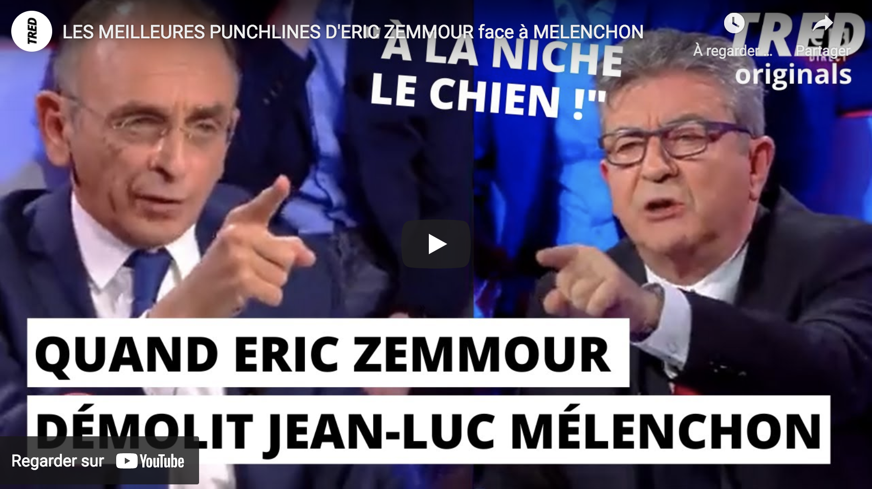Les meilleures punchlines d’Éric Zemmour face à Jean-Luc Mélenchon (VIDÉO)