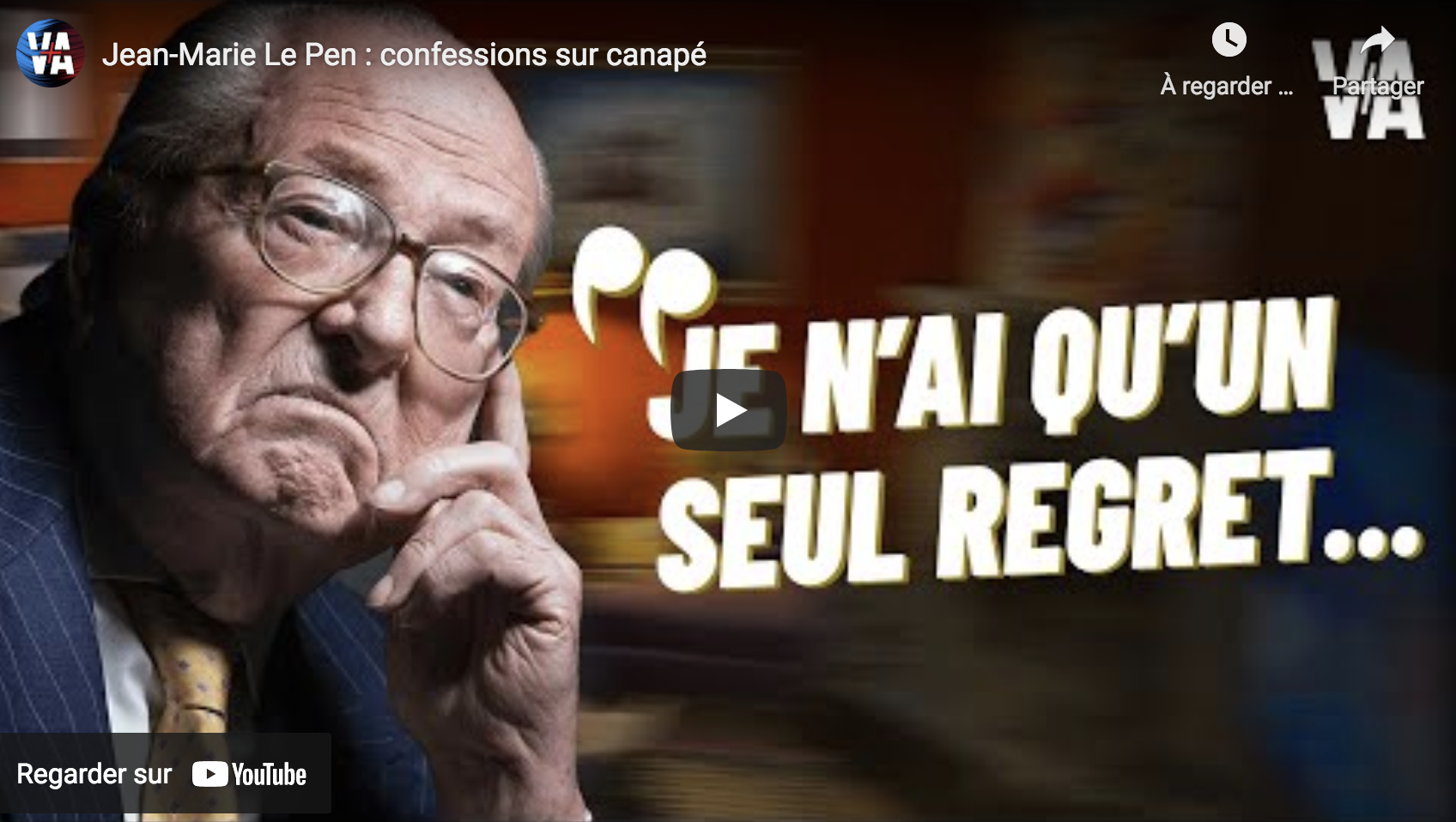 Jean-Marie Le Pen : confessions sur canapé (VIDÉO)