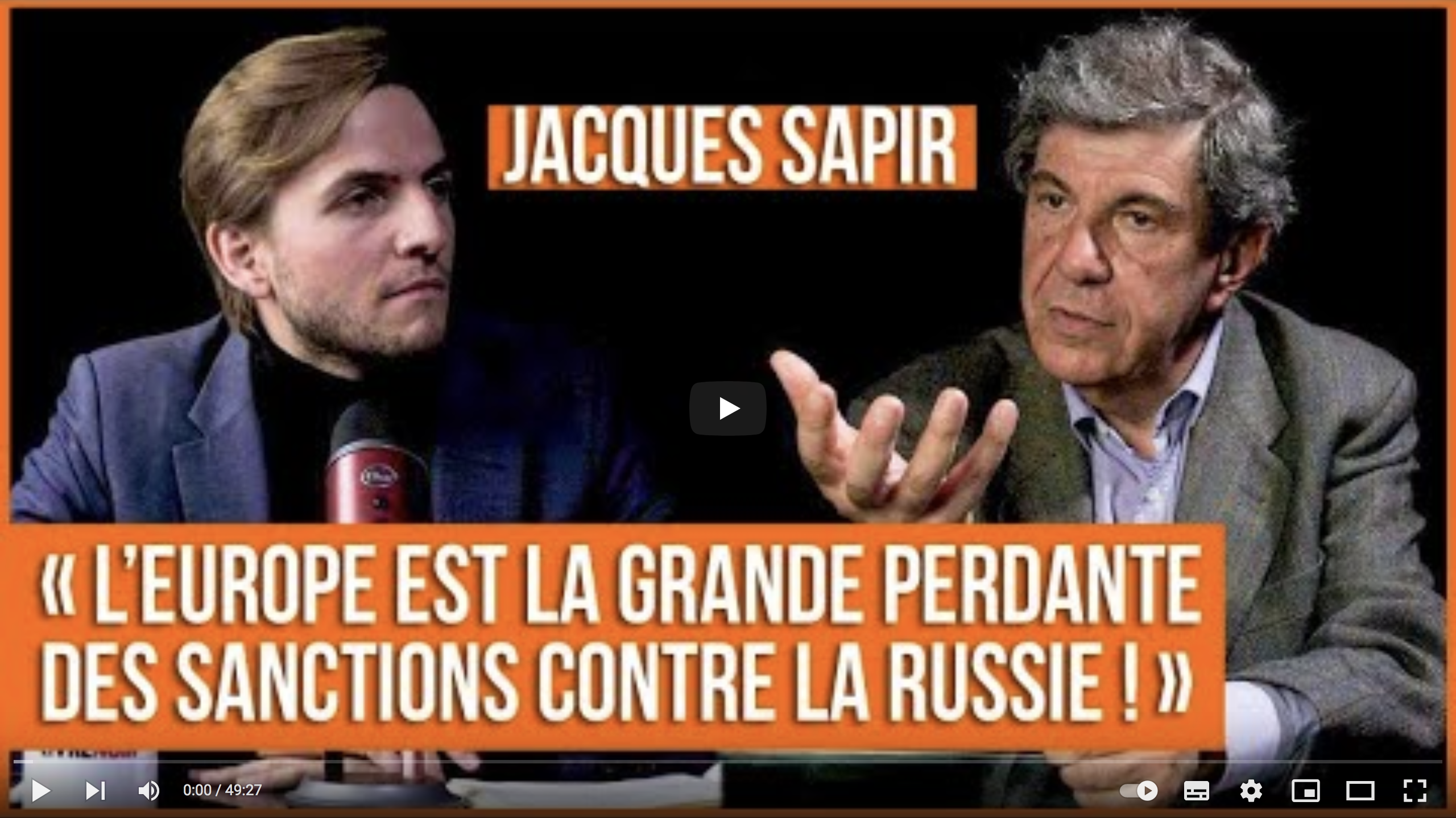 Jacques Sapir : « L’Europe est le grand perdant et la Chine la grande gagnante ! » (VIDÉO)