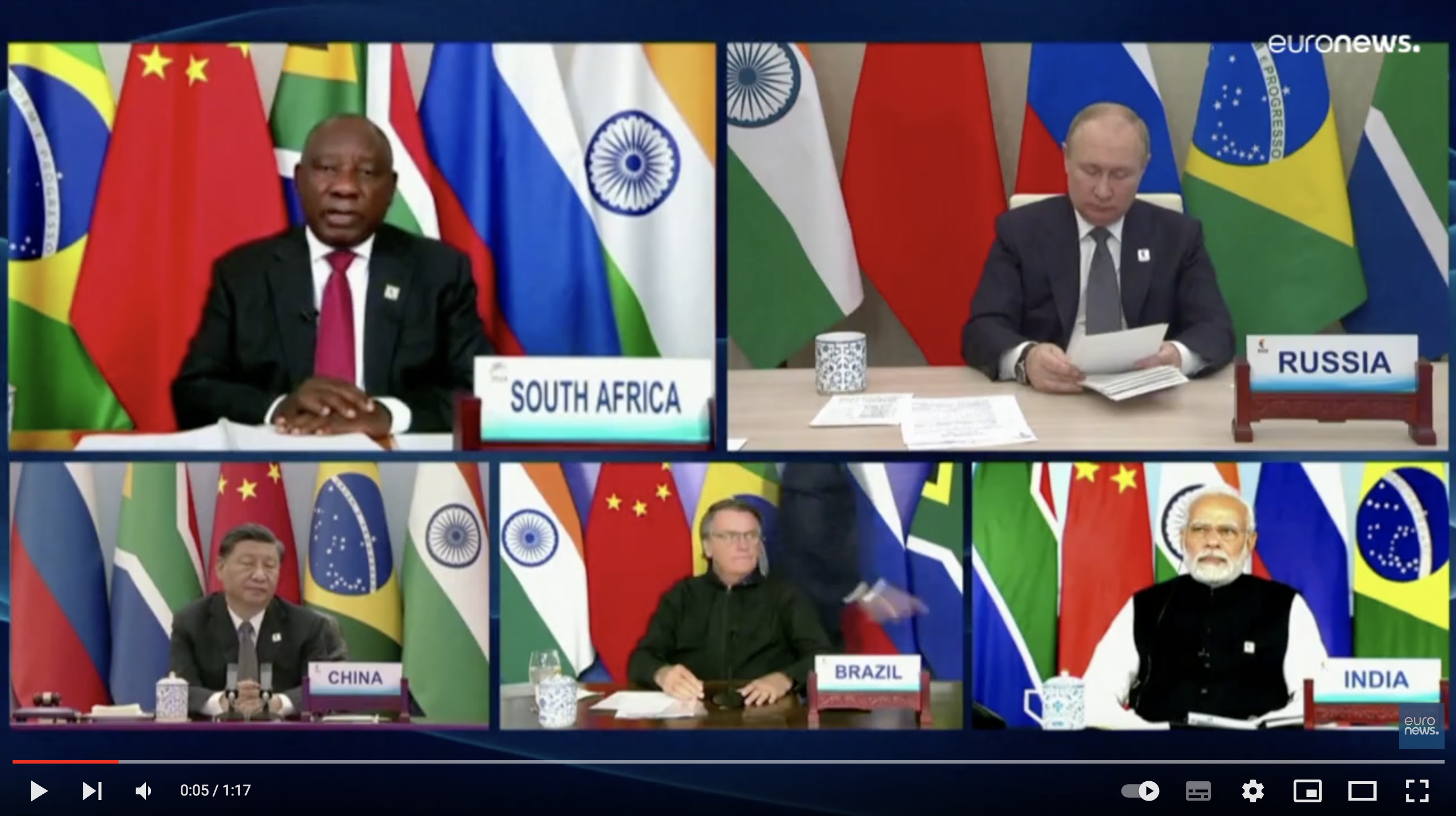 Au sommet des Brics, Chine et Russie unies pour critiquer les sanctions occidentales contre Moscou