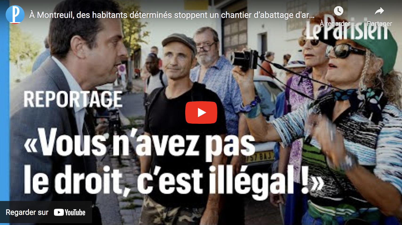À Montreuil, des habitants déterminés stoppent un chantier d’abattage d’arbres (VIDÉO)
