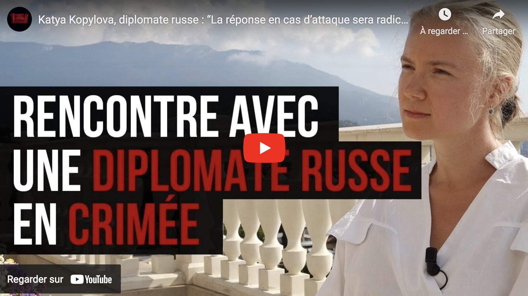 Katya Kopylova, diplomate russe : “La réponse en cas d’attaque sera radicale !” (VIDÉO)