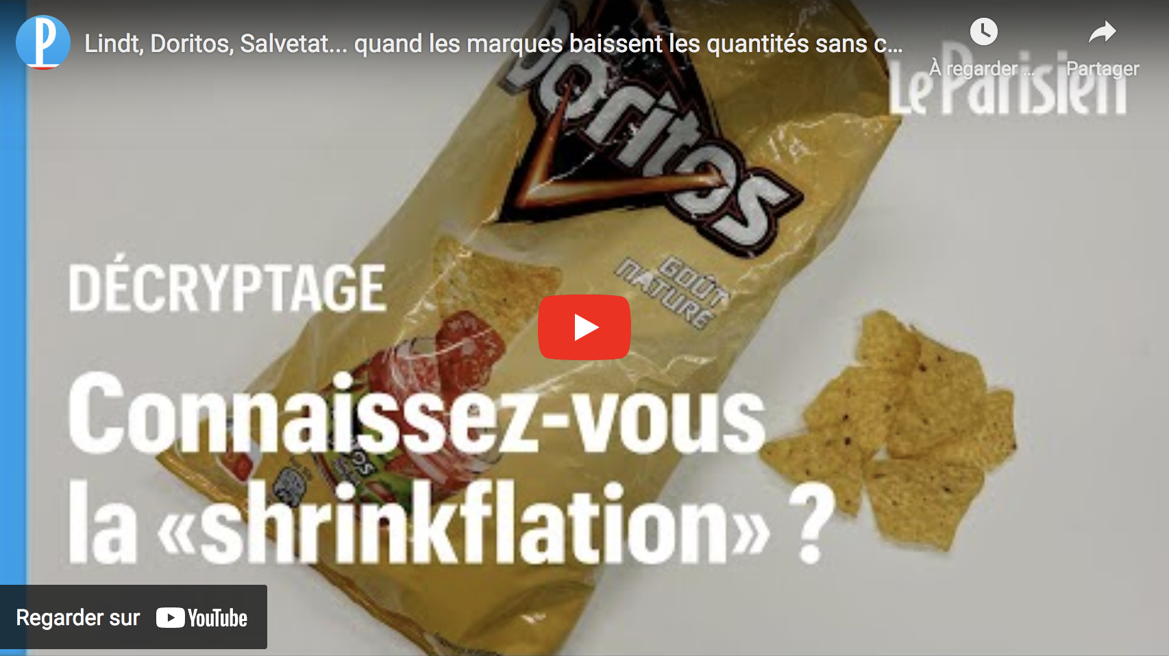 Lindt, Doritos, Salvetat… quand les marques baissent les quantités sans changer le prix (ENQUÊTE)