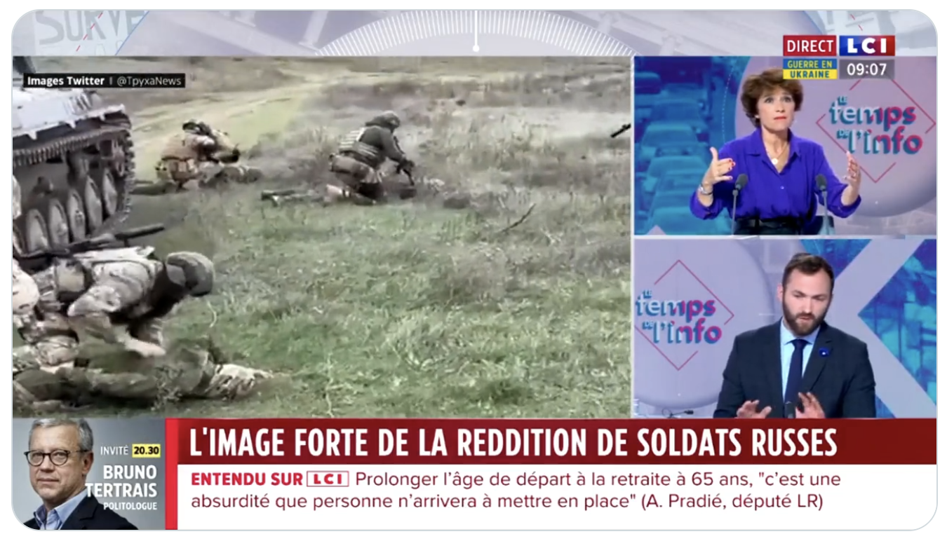 Malaise sur le plateau de LCI :  Louis Saillans, ancien officier des commandos marine, doute d’une vidéo des Ukrainiens montrant la reddition de soldats russes (VIDÉO)