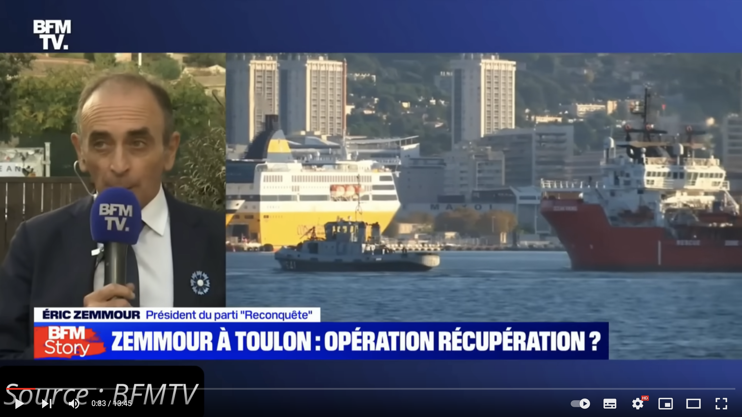 Éric Zemmour recadre une journaliste de BFMTV sur le débarquement de l’Ocean Viking en France (VIDÉO)