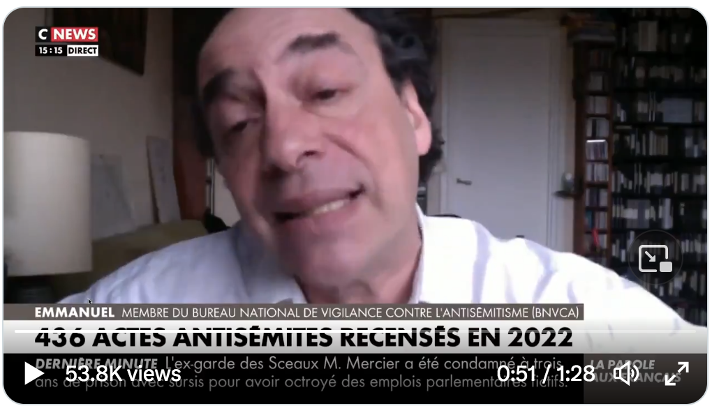 Actes antisémites : « Dans 100% des dossiers que nous traitons il n’y a personne d’autre que des Maghrébins ou des musulmans » (Bureau National de Vigilance Contre l’Antisémitisme)