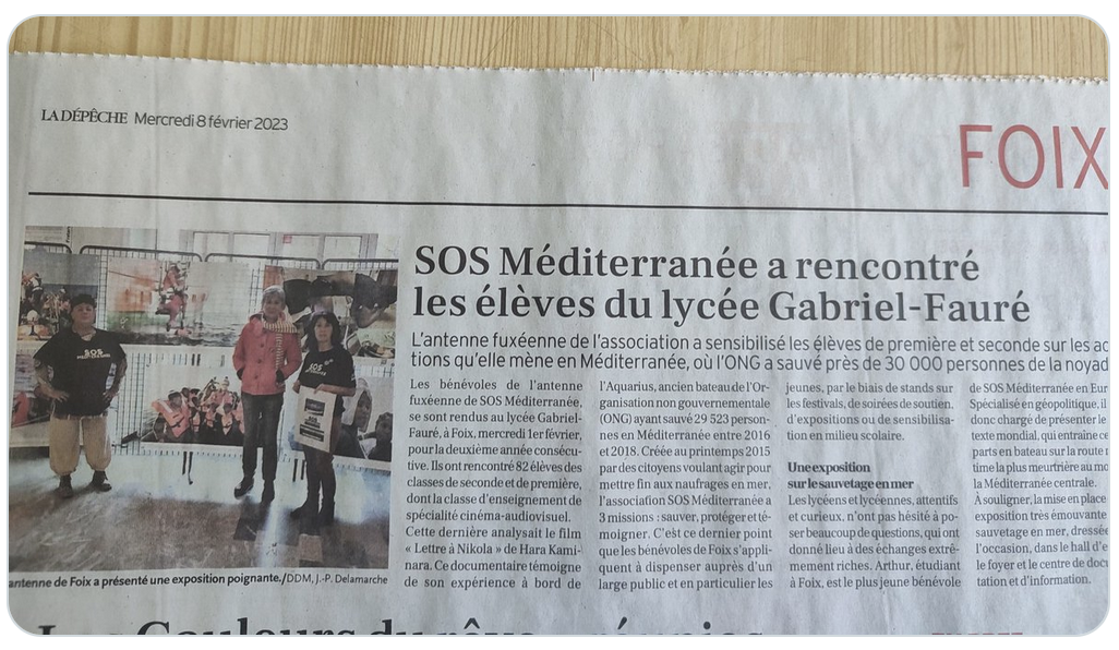 Propagande immigrationniste au lycée Gabriel Fauré de Foix