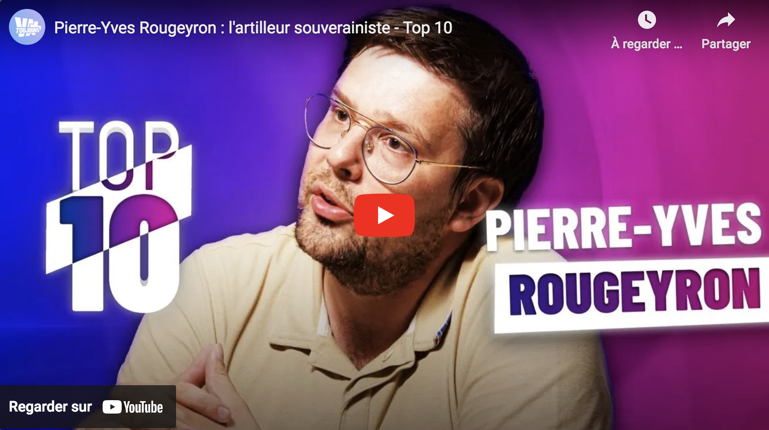 Pierre-Yves Rougeyron : l’artilleur souverainiste (Top 10)