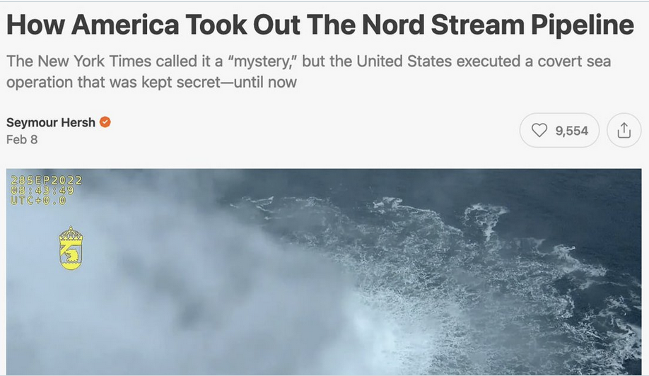 Enquête fracassante de Seymour Hersh sur le sabotage de Nord Stream par les États-Unis ? Silence des médias français