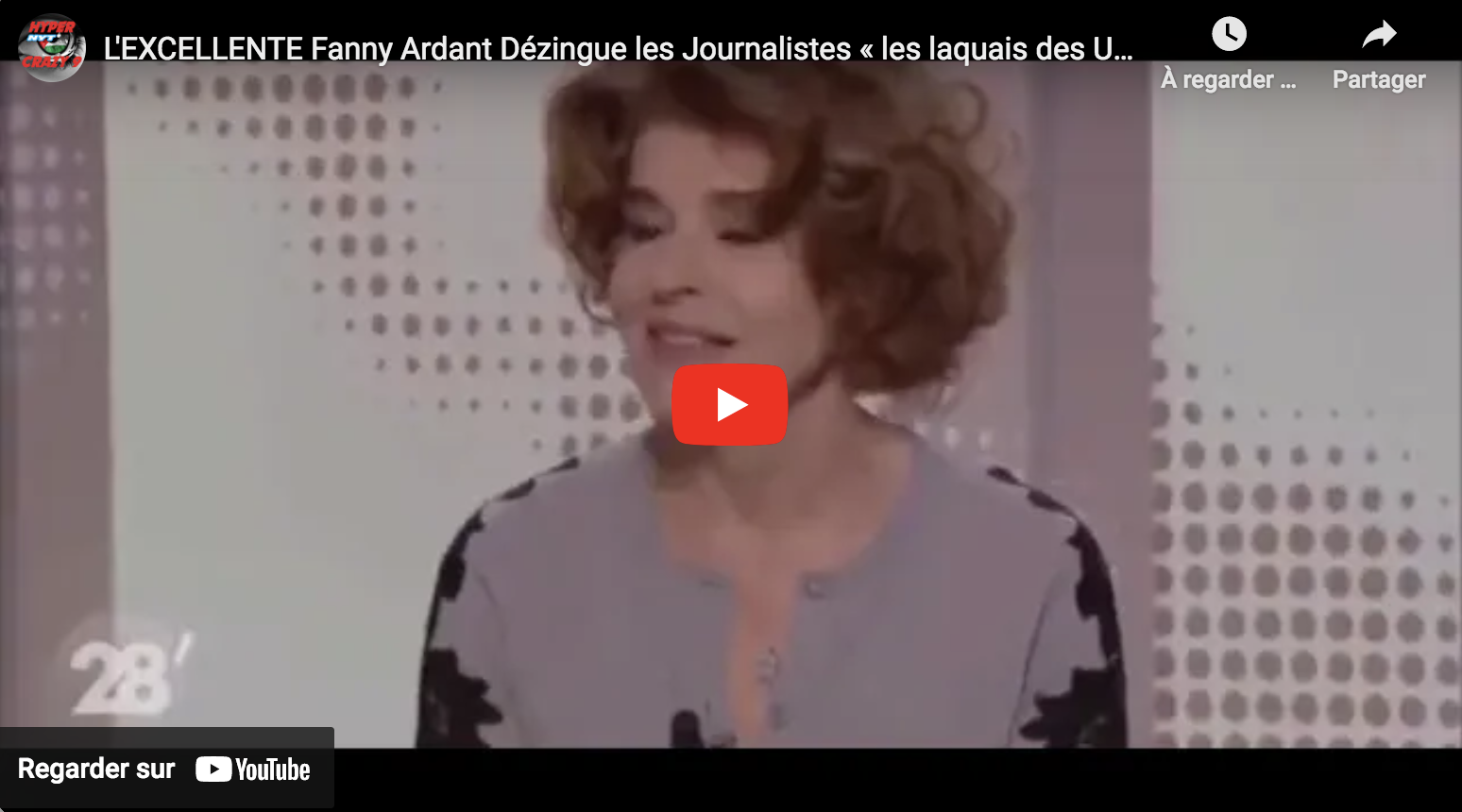 Fanny Ardant VS les journalistes, ces « laquais des USA » (VIDÉO)
