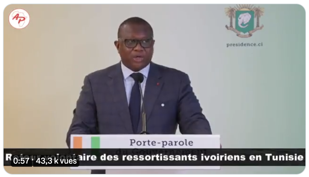 Tunisie : L’État ivoirien affrète un avion pour le rapatriement de ses ressortissants et mets à la disposition des personnes candidates à ce retour une aide financière (VIDÉO)