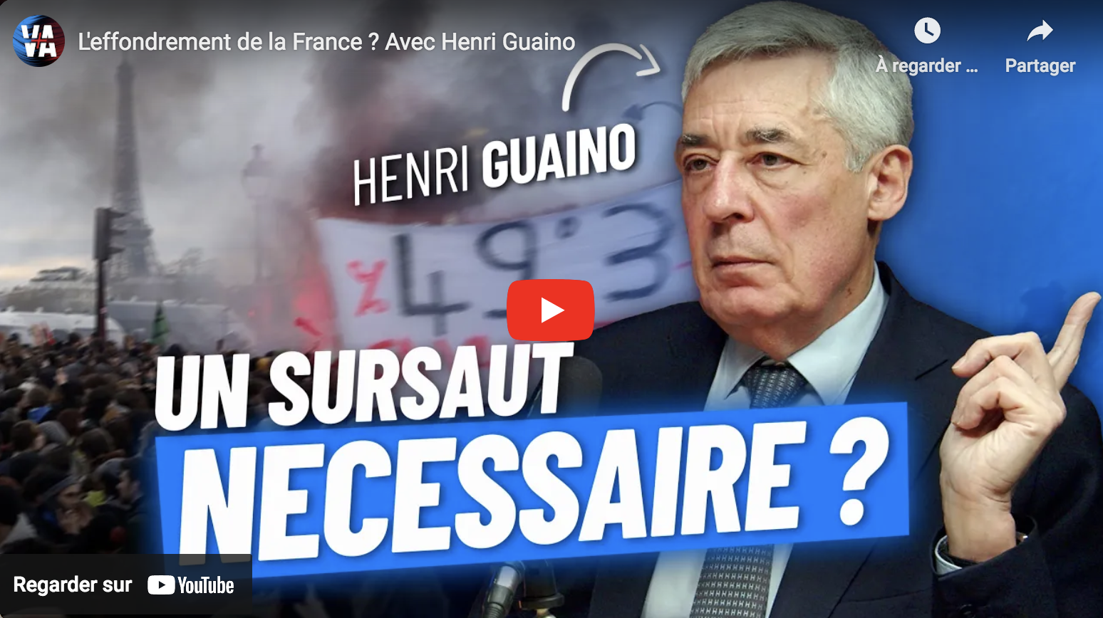 Assistons-nous à l’effondrement de la France ? Entretien avec Henri Guaino (VIDÉO)