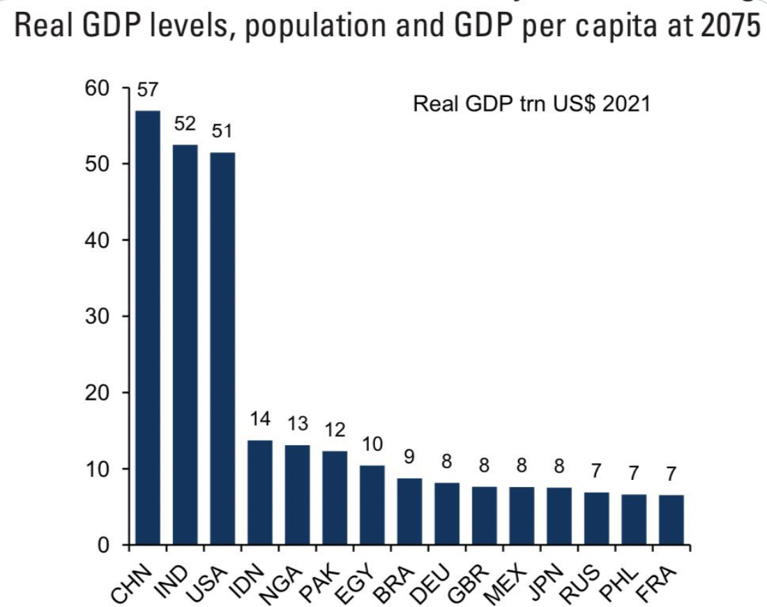 Selon Goldman Sachs, en 2075 la France sera un pays très appauvri… bien derrière l’Inde, le Nigeria, le Pakistan, l’Égypte, le Brésil et  les Philippines…