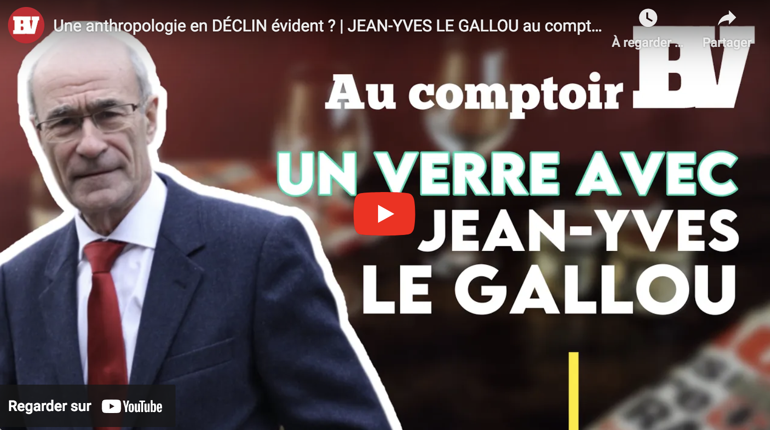 Une anthropologie en déclin évident ? Entretien avec Jean-Yves Le Gallou (VIDÉO)