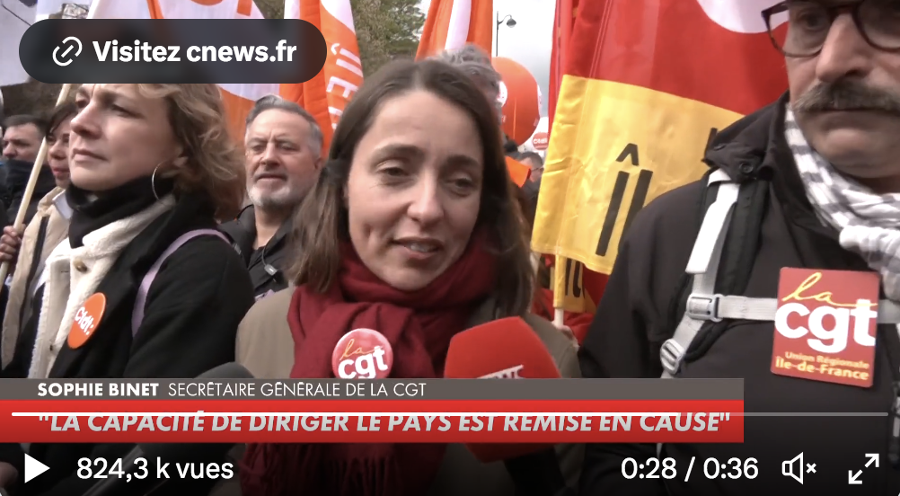 La secrétaire générale de la CGT Sophie Binet refuse de répondre à CNEWS… au nom de la liberté d’expression et de la pluralité (VIDÉO)