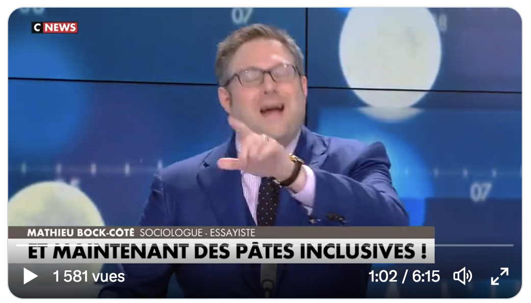 Le chroniqueur de “Face à l’info” : Mathieu Bock-Côté revient sur la polémique des pâtes carbonara inclusives de Barilla (VIDÉO)