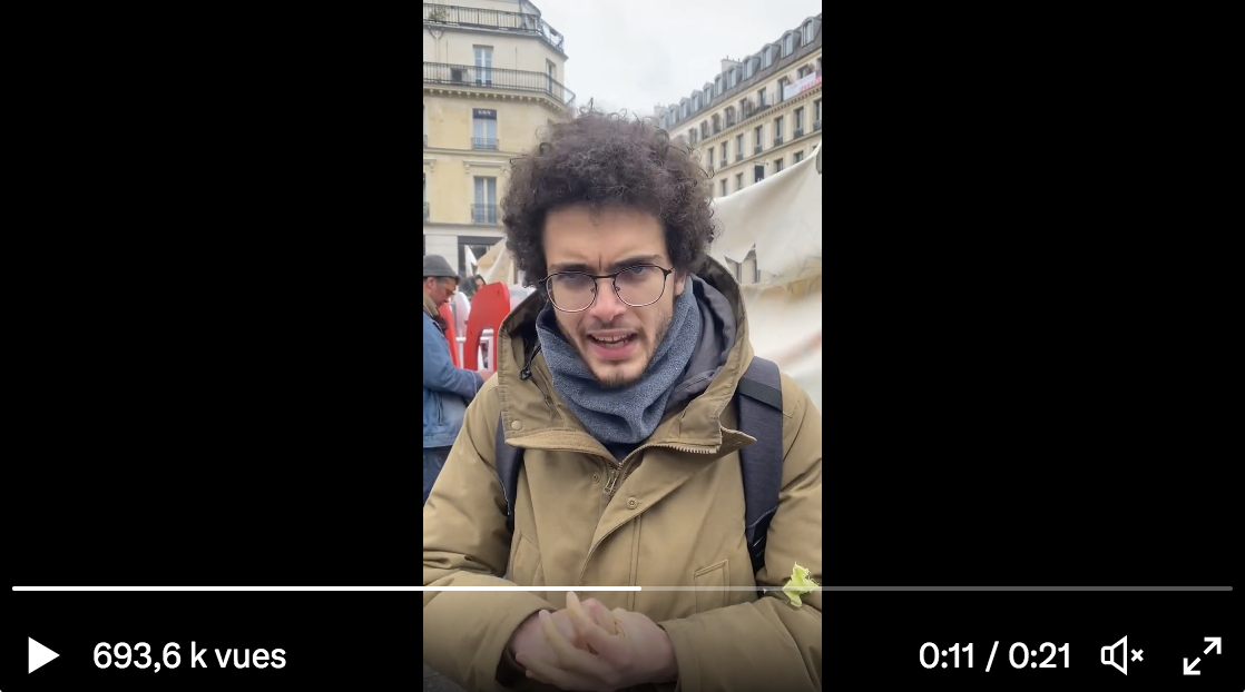 Le militant d’extrême gauche Victor Mendez a passé huit ans en licence de sociologie, puis de cinéma et maintenant de langue, il a coûté presque 100 000 euros d’argent public et tente de bloquer le pays (VIDÉO)