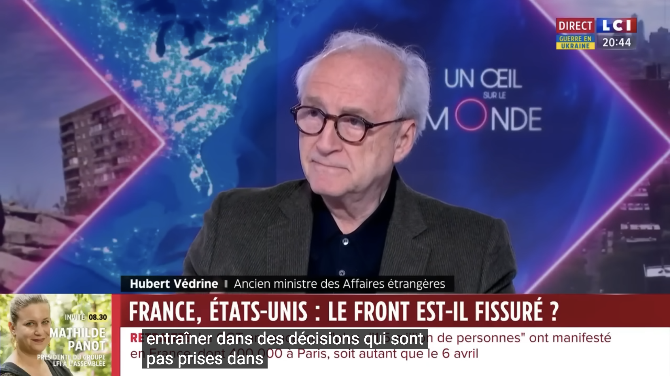 Hubert Védrine : “Les Américains ne supportent pas qu’un allié ne soit pas aligné” (VIDÉO)