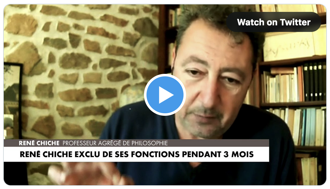 René Chiche, professeur agrégé de philosophie : « Le droit de réserve est invoqué pour limiter la liberté d’expression » (VIDÉO)