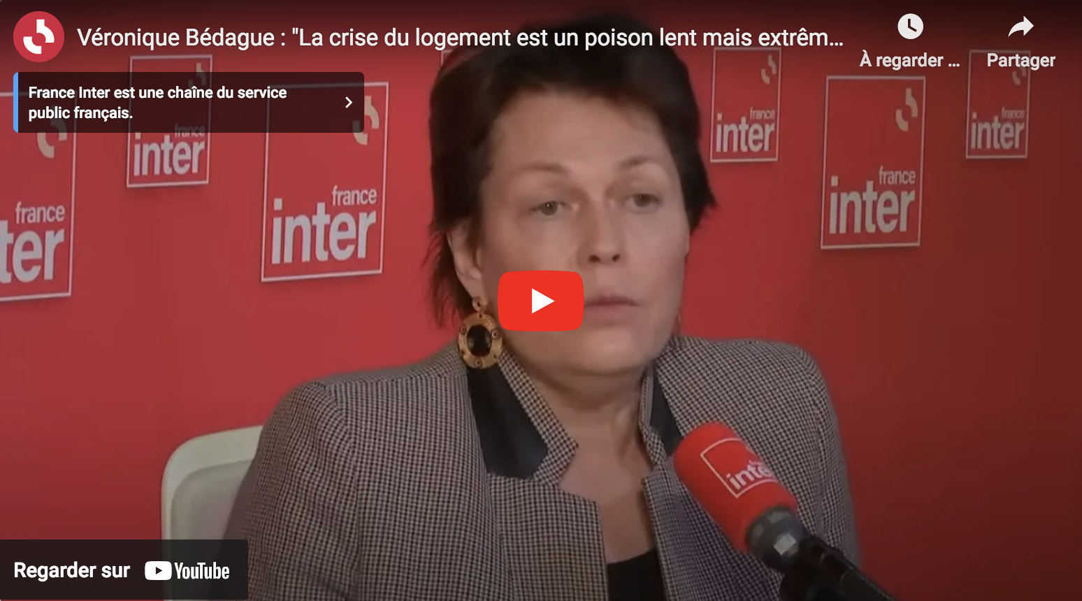 Véronique Bédague : “La crise du logement est un poison lent mais extrêmement sûr” (VIDÉO)