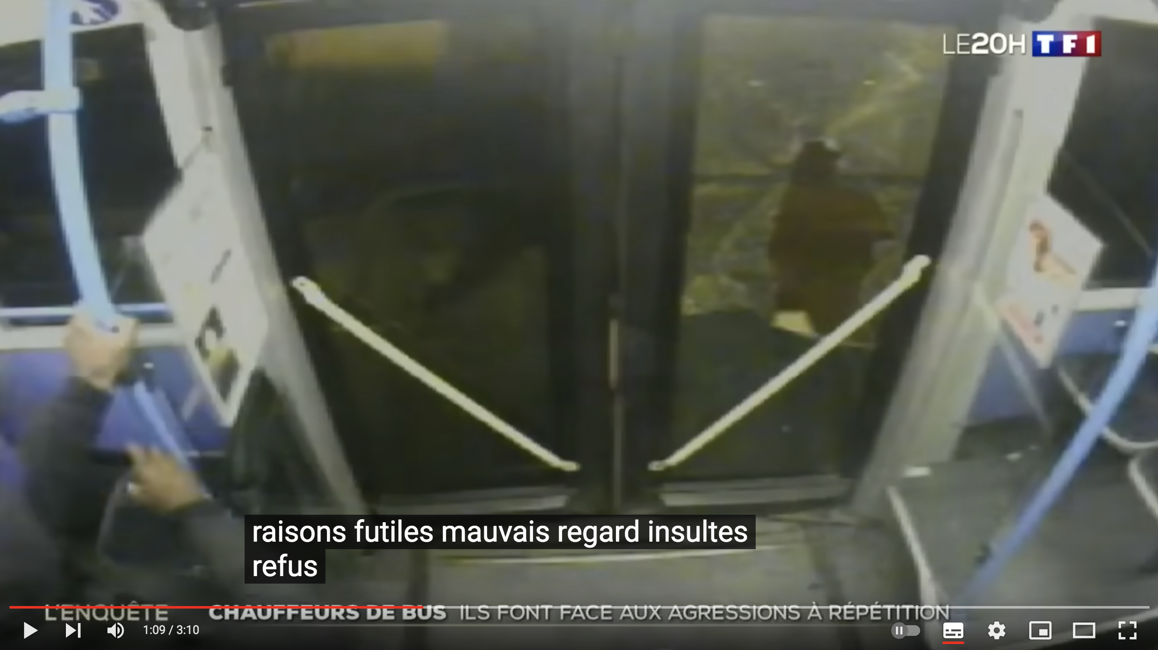 Les chauffeurs de bus victimes d’agressions à répétition… Le JT de 20h de TF1 ne donne pas d’infos sur les agresseurs mais tout le monde sait (VIDÉO)