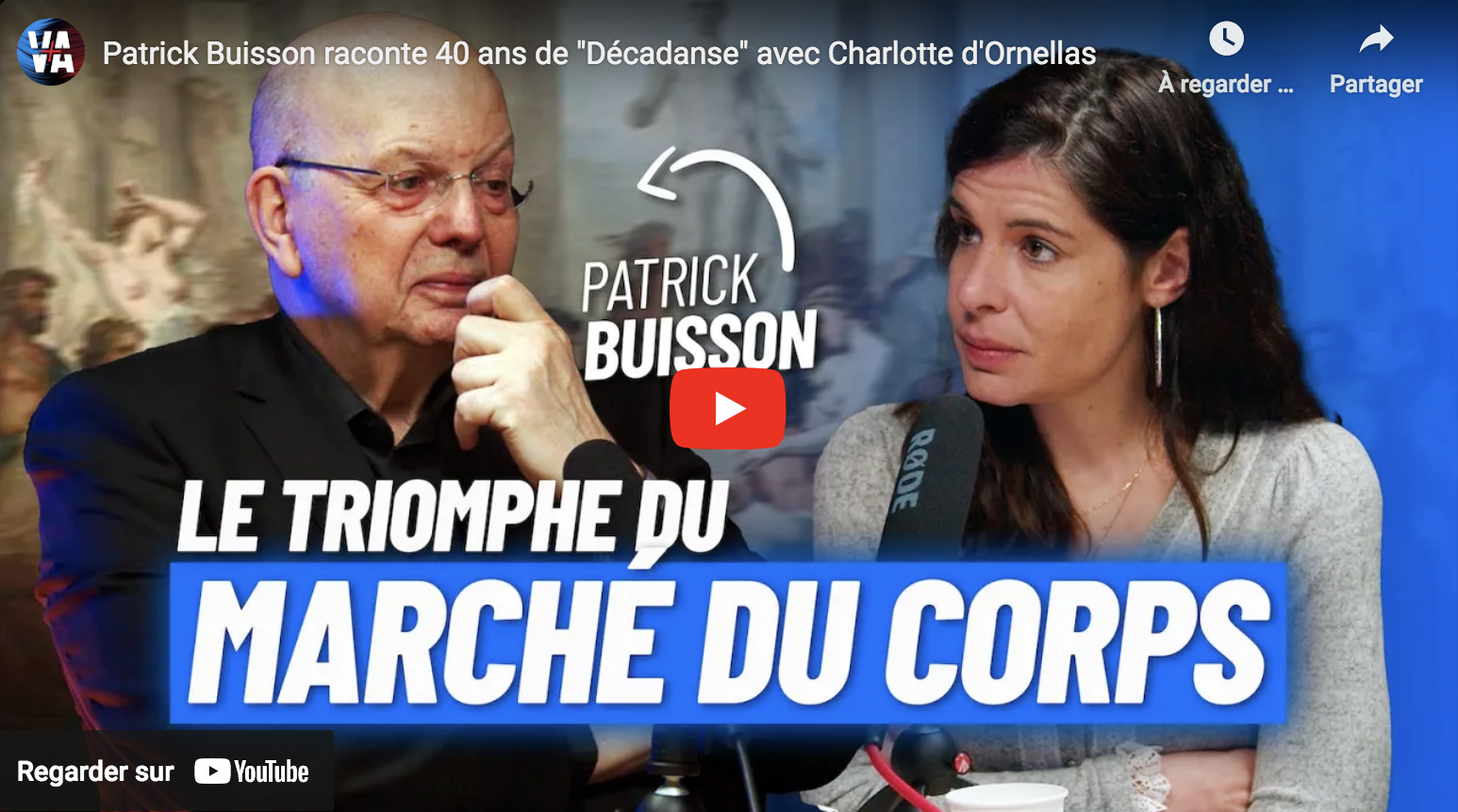 Patrick Buisson raconte 40 ans de “Décadanse” avec Charlotte d’Ornellas (VIDÉO)