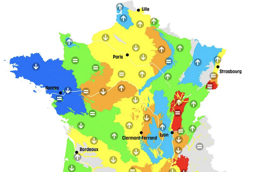 La carte de l’état des nappes phréatiques